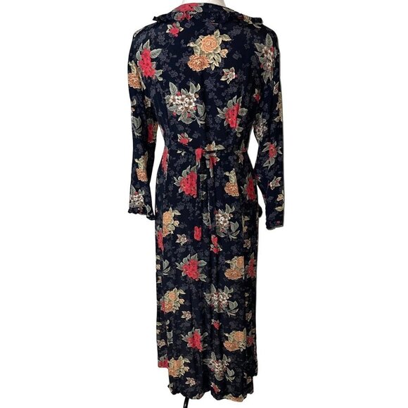 Kamellia By Desire Womens Dress Black Size Small Vintage Floral Tie Back Maxi - Picture 2 of 16